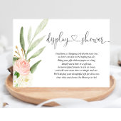 Baby shower onder douche invoegen roze goud hart informatiekaartje