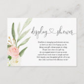 Baby shower onder douche invoegen roze goud hart informatiekaartje (Voorkant)