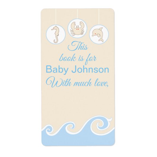 Baby shower "Onder het Zee" Bladzijde 8 Etiket (Voorkant)