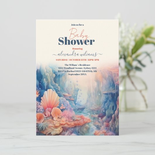 Baby shower onder het Zee Kaart (Staand voorkant)