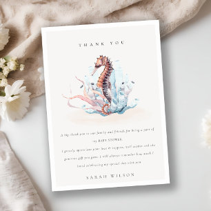 Baby shower onderwater zeewier bedankkaart