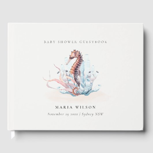 Baby shower onderwater zeewier gastenboek (Voorkant)