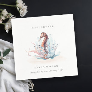 Baby shower onderwater zeewier servet