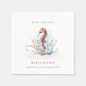 Baby shower onderwater zeewier servet (Voorkant)