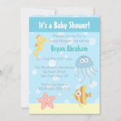 Baby shower onderwaterthema Kawaii Invite Kaart (Voorkant)