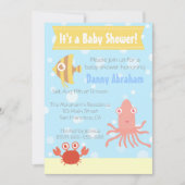 Baby shower onderwaterthema Kawaii Invite Kaart (Voorkant)