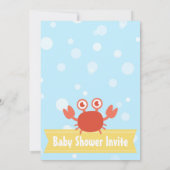 Baby shower onderwaterthema Kawaii Invite Kaart (Achterkant)
