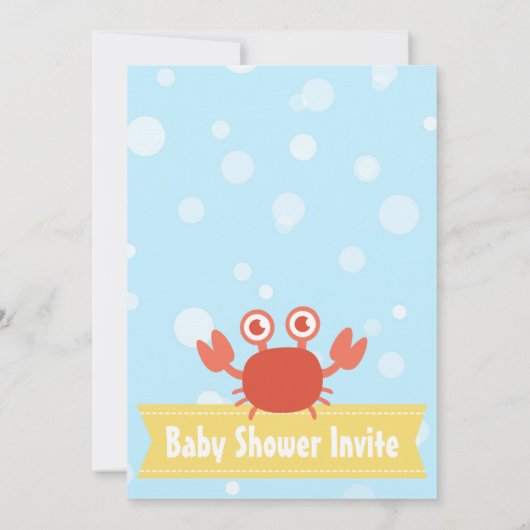 Baby shower onderwaterthema Kawaii Invite Kaart (Achterkant)