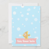 Baby shower onderwaterthema Kawaii Invite Kaart (Achterkant)