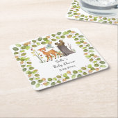 Baby shower Onderzetters Woodland Animals (Schuin)