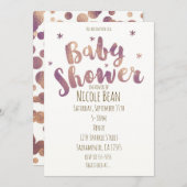 Baby Shower Onechte Goud Bronzen Uitnodigingen (Voorkant / Achterkant)
