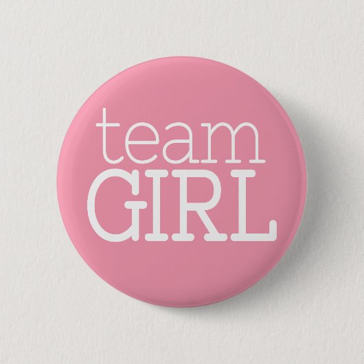 Baby shower onthullen - Team Pink Girl Button (Voorkant)