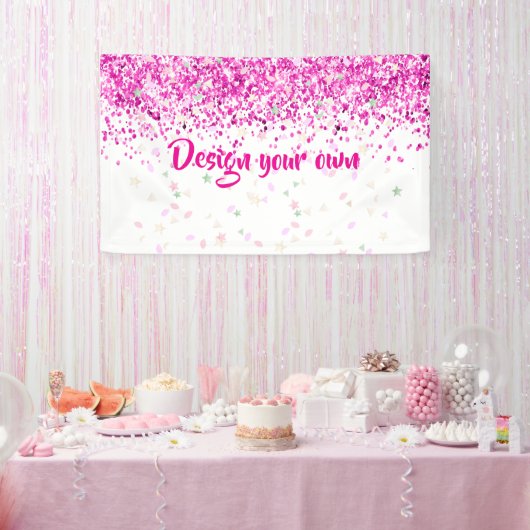 Baby Shower Ontwerp Je Eigen Roze Spandoek (Feest)