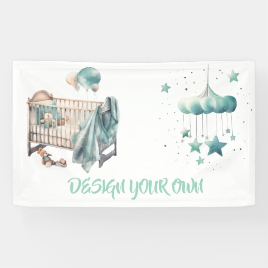 Baby Shower Ontwerp je eigen Spandoek (Horizontaal)