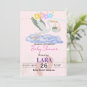 Baby Shower Ooievaar Kaart (Staand voorkant)
