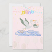 Baby Shower Ooievaar Kaart (Achterkant)
