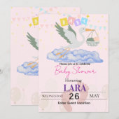 Baby Shower Ooievaar Kaart (Voorkant / Achterkant)
