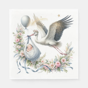 Baby Shower Ooievaar Servet