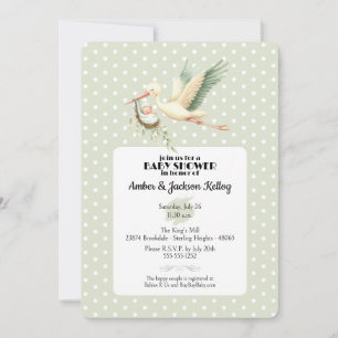 Baby shower ooievaar speciale levering 2 kaart