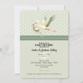 Baby shower ooievaar speciale levering kaart (Voorkant)