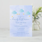 Baby Shower Op Afstand Per Post Boy Blue Kaart (Staand voorkant)