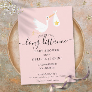 Baby Shower Op Afstand Per Post Roze Baby Meisje Kaart