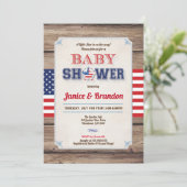 Baby shower op de dag van onafhankelijkheid op 4 j kaart (Staand voorkant)