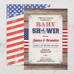 Baby shower op de dag van onafhankelijkheid op 4 j kaart
