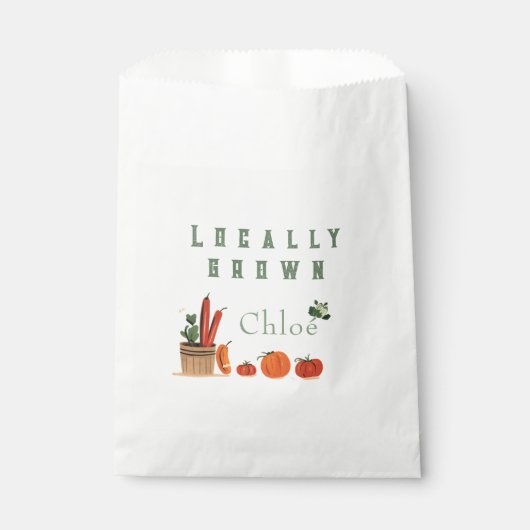 Baby shower op de landbouwmarkt bedankzakje (Voorkant)