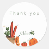 Baby shower op de landbouwmarkt ronde sticker (Voorkant)