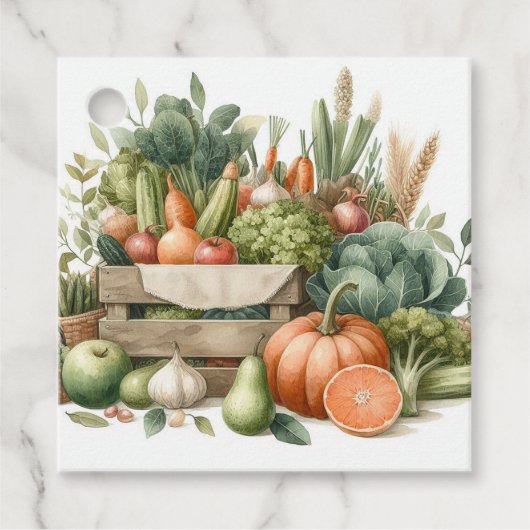 Baby shower op de markt voor rustieke verse produc bedankjes labels (Voorkant)