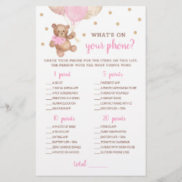 Baby shower op je telefoonspelletje Teddy Bear