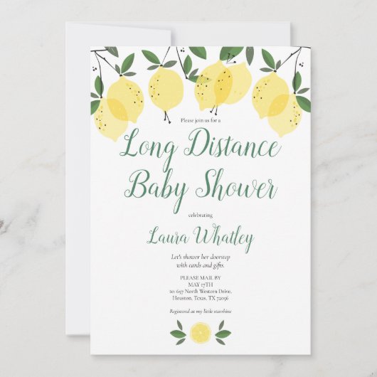Baby shower op lange afstand Sprinkle van Mail Lem Kaart (Voorkant)