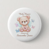 Baby shower op maat ronde button 5,7 cm (Voorkant)