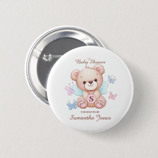 Baby shower op maat ronde button 5,7 cm (Voorkant /achterkant)