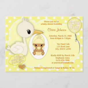 Baby shower opslagvoorraad GEEL 4C Kaart