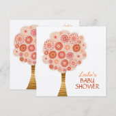 baby shower Oranje bloesem Aangepaste uitnodiging (Voorkant / Achterkant)