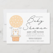 BABY SHOWER | Oranje Kat-ballonvaarding Kaart (Voorkant)