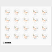 Baby shower Oranje pompoen Waterverf Ronde Sticker (Vel)