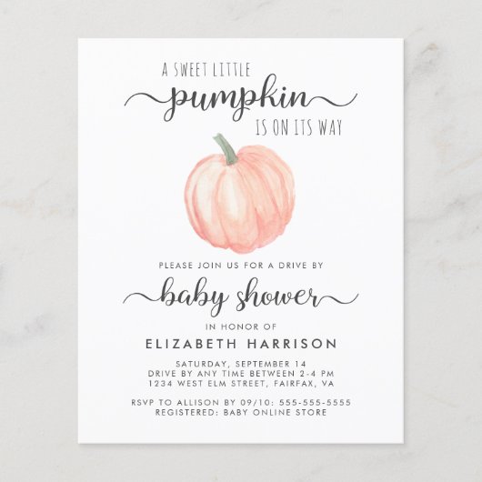 Baby shower Oranje pompoenuitvinding (Voorkant)