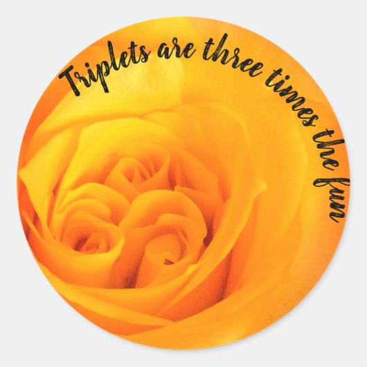 Baby shower Oranje Rozen enveloppen Afdichting Tri Ronde Sticker (Voorkant)