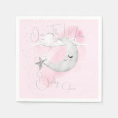 Baby shower over de maan roze meisje servet (Voorkant)