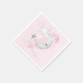 Baby shower over de maan roze meisje servet (Hoek)