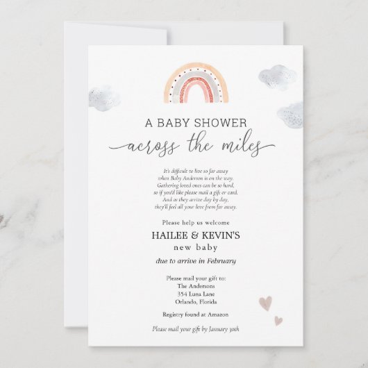 Baby shower over de mijlen kaart (Voorkant)
