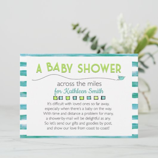 Baby shower over de Miles Kaart (Staand voorkant)
