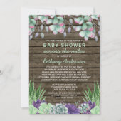Baby shower Over de Miles Rustieke Succulenten Kaart (Voorkant)