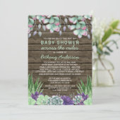 Baby shower Over de Miles Rustieke Succulenten Kaart (Staand voorkant)