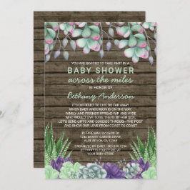 Baby shower Over de Miles Rustieke Succulenten Kaart