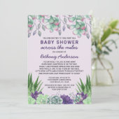Baby shower Over de Miles Waterverf Succulenten Kaart (Staand voorkant)