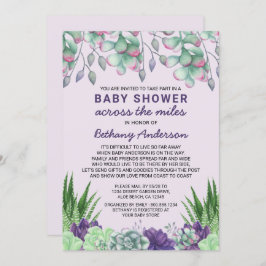 Baby shower Over de Miles Waterverf Succulenten Kaart